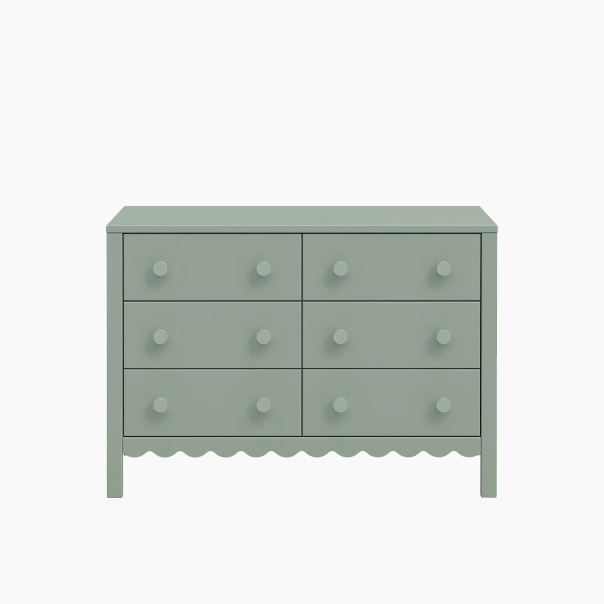 Davinci Sammy Scallop 6-drawer dresser in light sage
