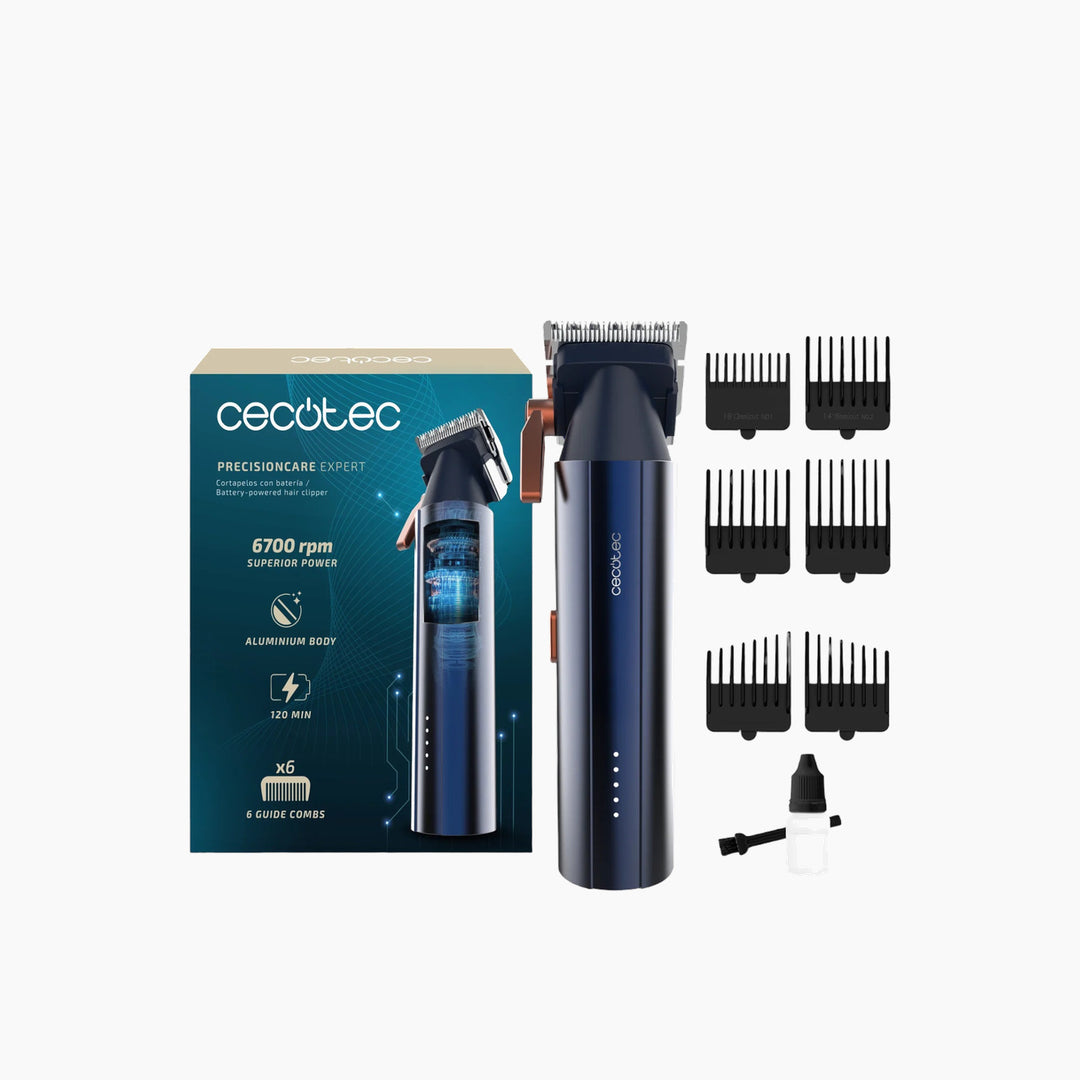 Cecotec PrecisionCare Expert hair clipper with aluminium body and ceramic blades