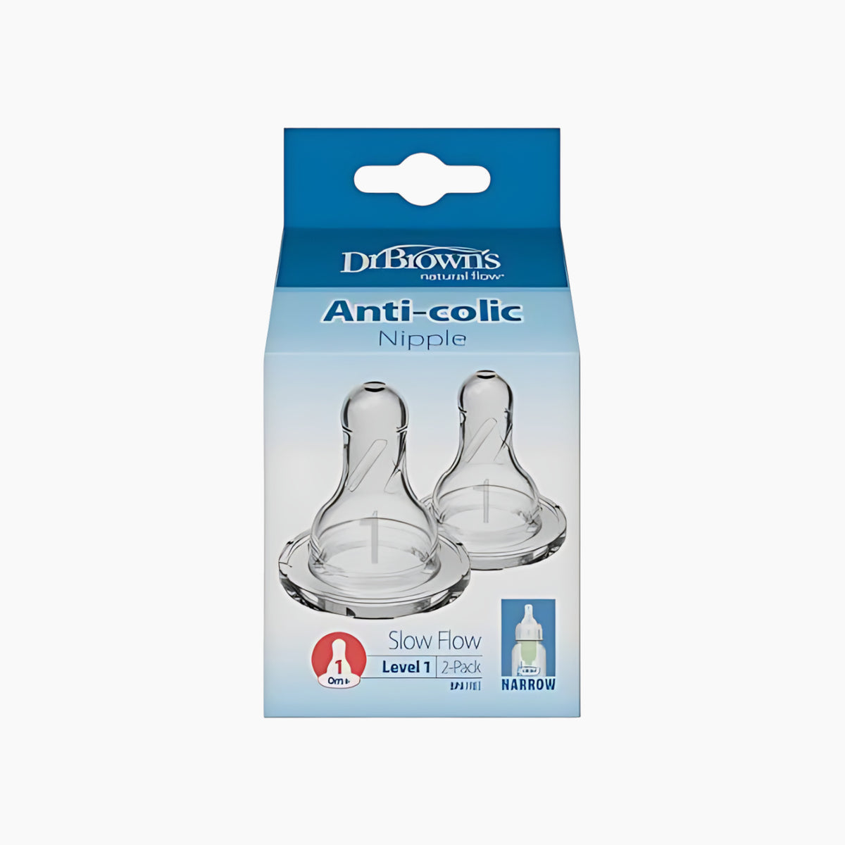 Dr Brown's preemie slowest flow silicone baby bottle nipple, 2 pack