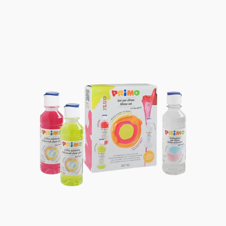 Primo Coloured Clear Glue Fluo Slime Set