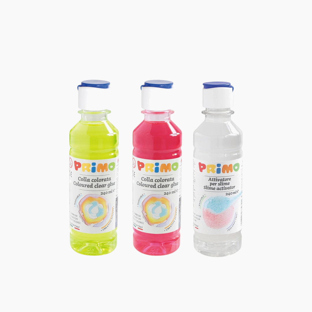 Primo Coloured Clear Glue Fluo Slime Set