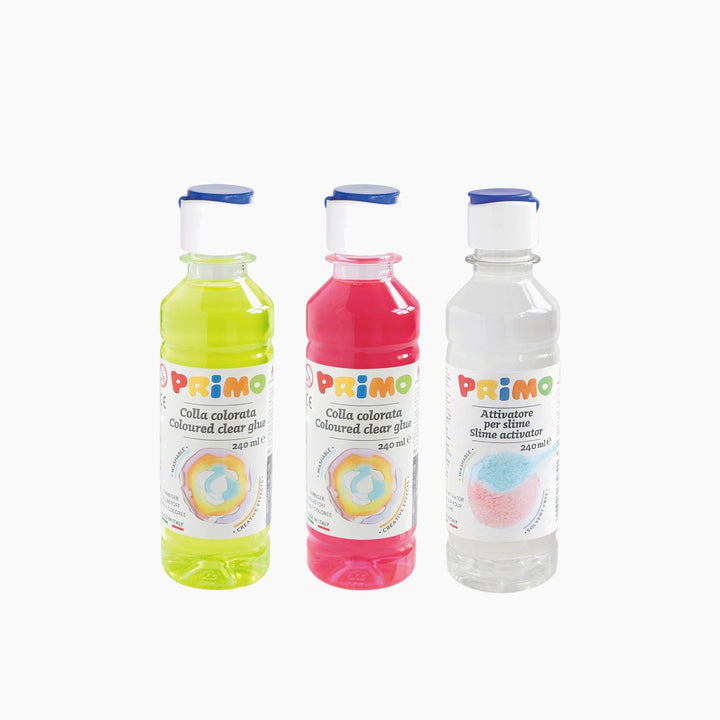 Primo Coloured Clear Glue Fluo Slime Set