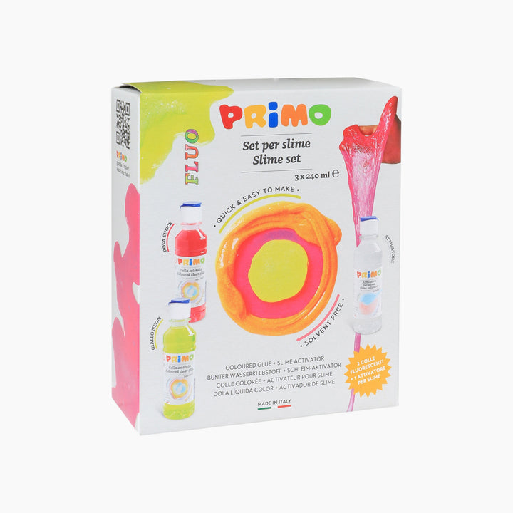 Primo Coloured Clear Glue Fluo Slime Set