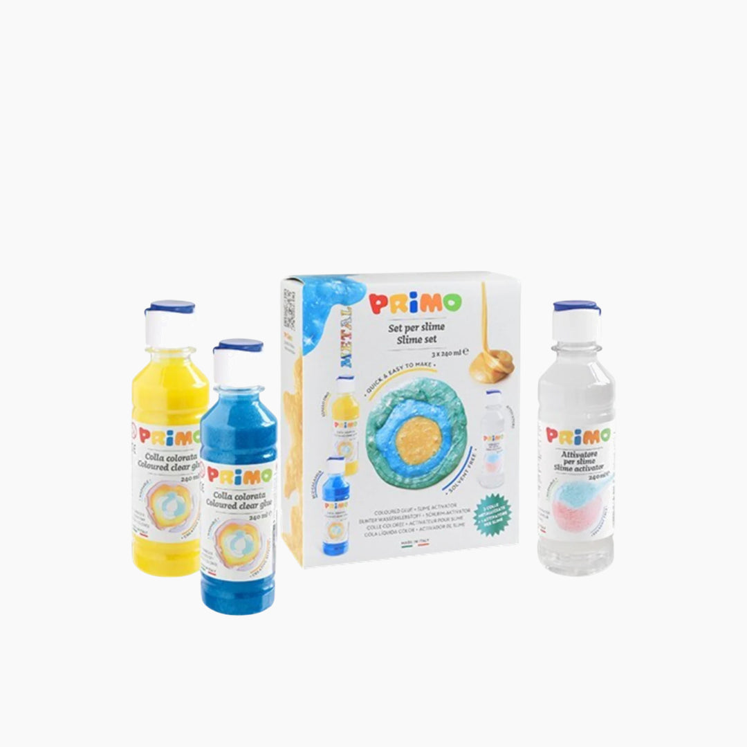 Primo Coloured Clear Glue Metallic Slime Set