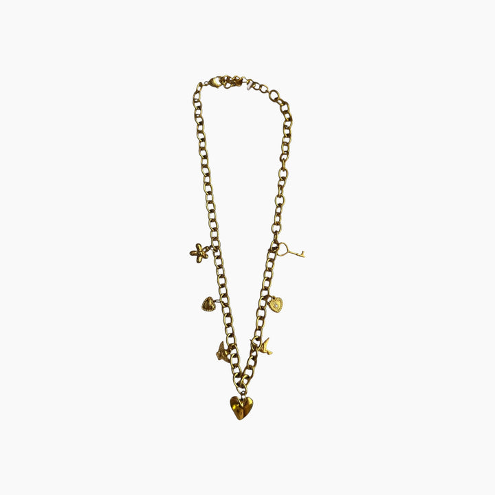 Featherlight Heart Charm Chain Necklace