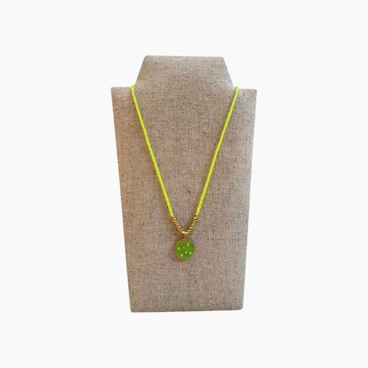 Featherlight Green Moon Cord Necklace
