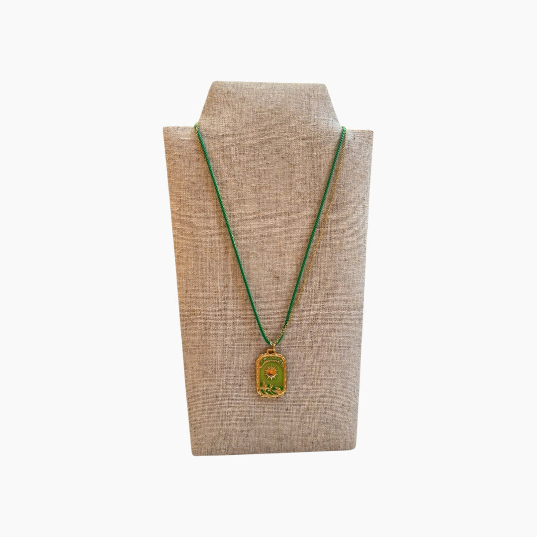 Featherlight Sun Pendant Cord Necklace