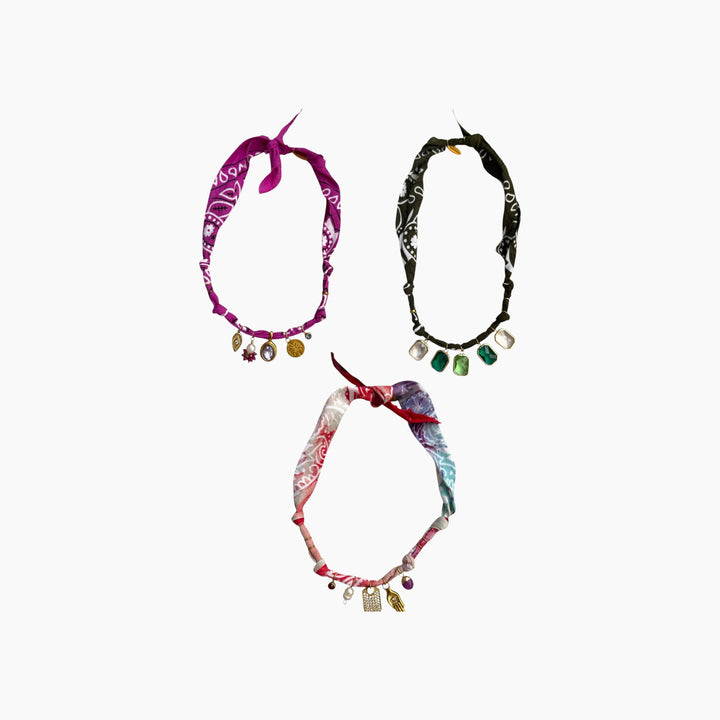 Featherlight Bandana Charm Necklace