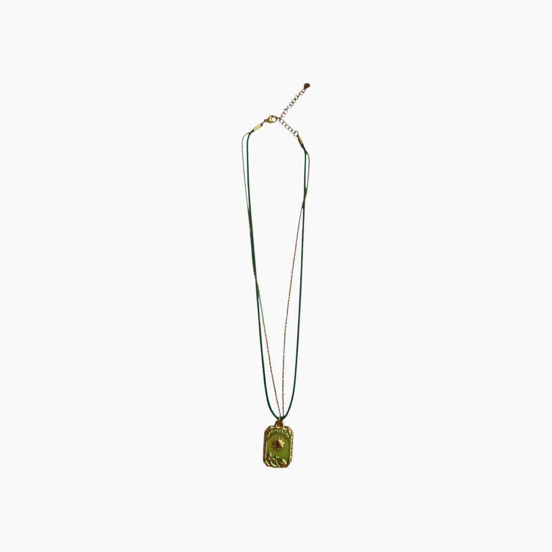 Featherlight Sun Pendant Cord Necklace
