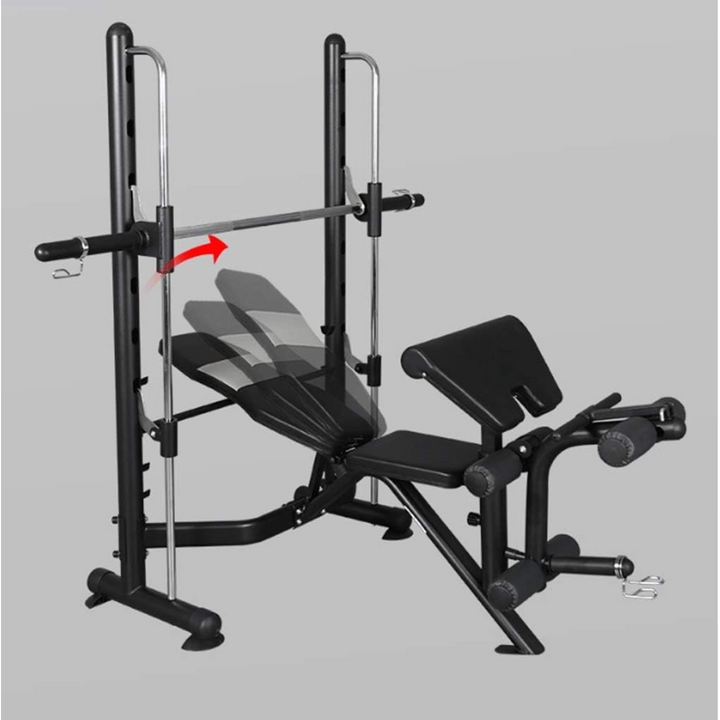 Professional Training Bench with Built-in Smith Machine System