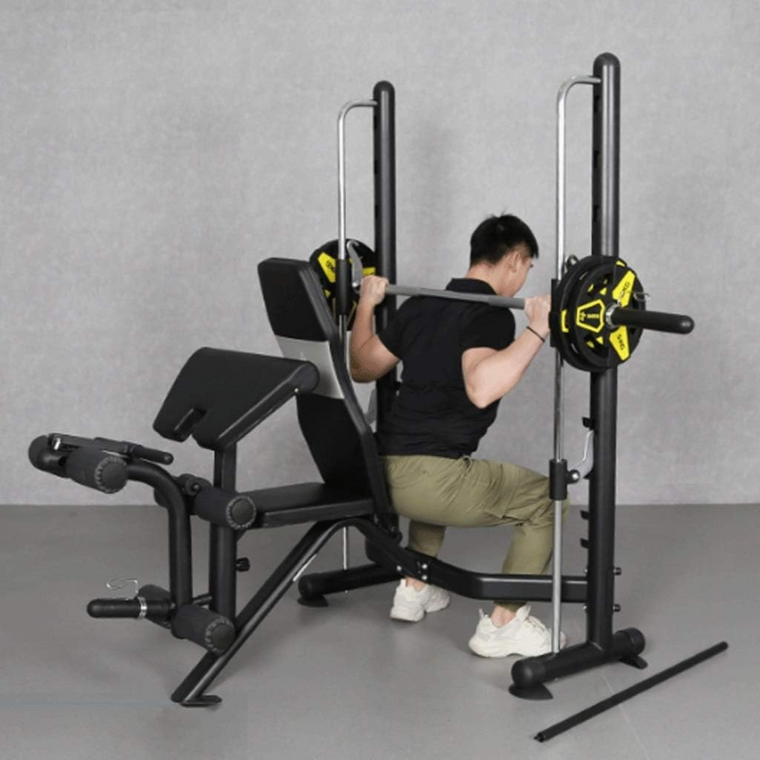 Professional Training Bench with Built-in Smith Machine System