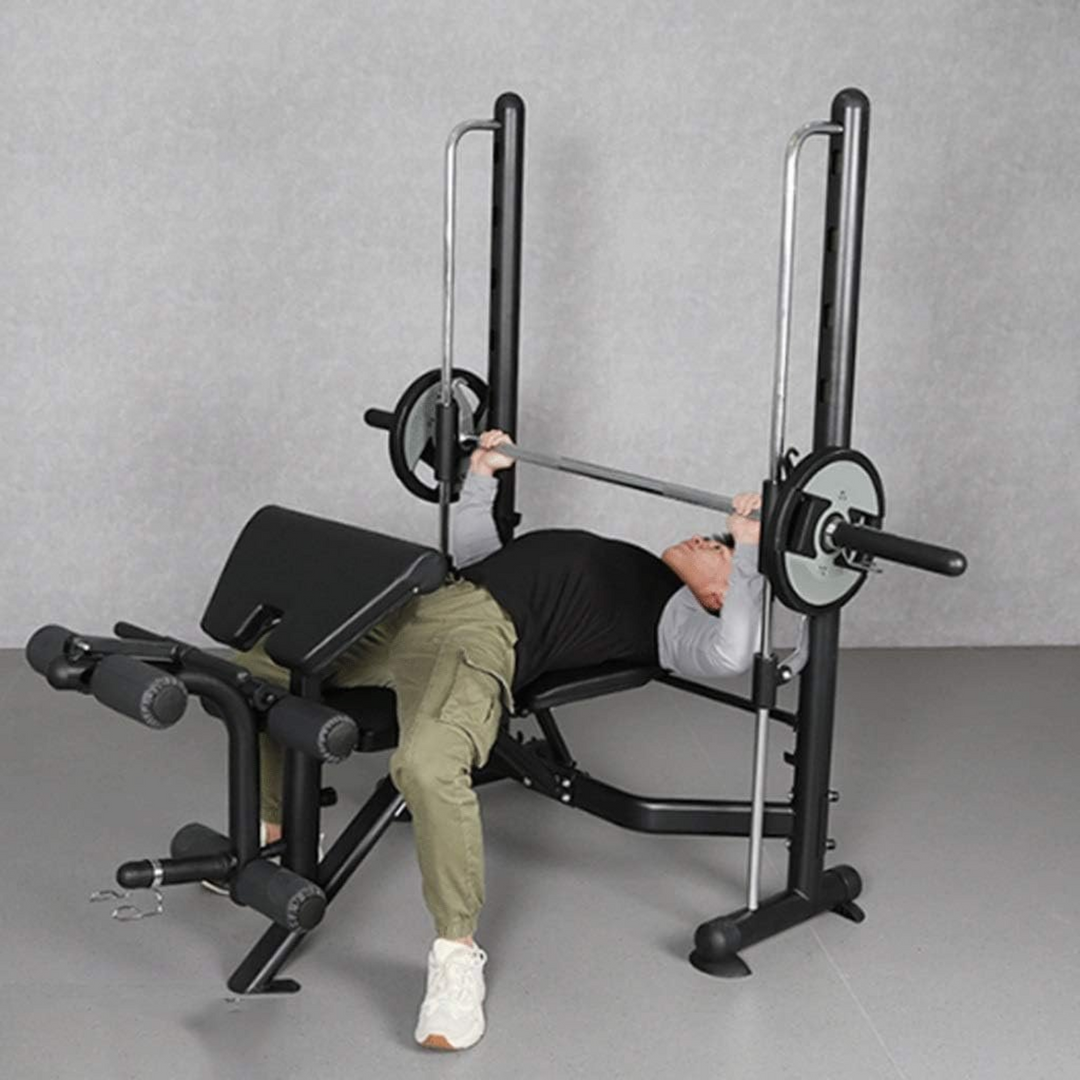 Professional Training Bench with Built-in Smith Machine System