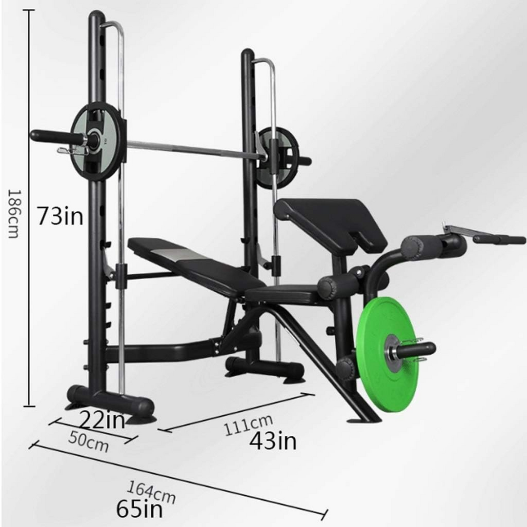Professional Training Bench with Built-in Smith Machine System