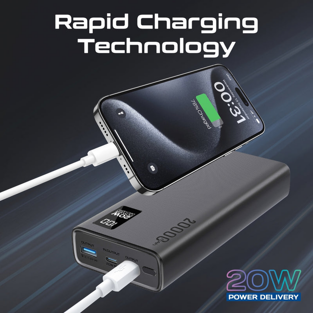 Promate Bolt-20PD Power Bank (Black)