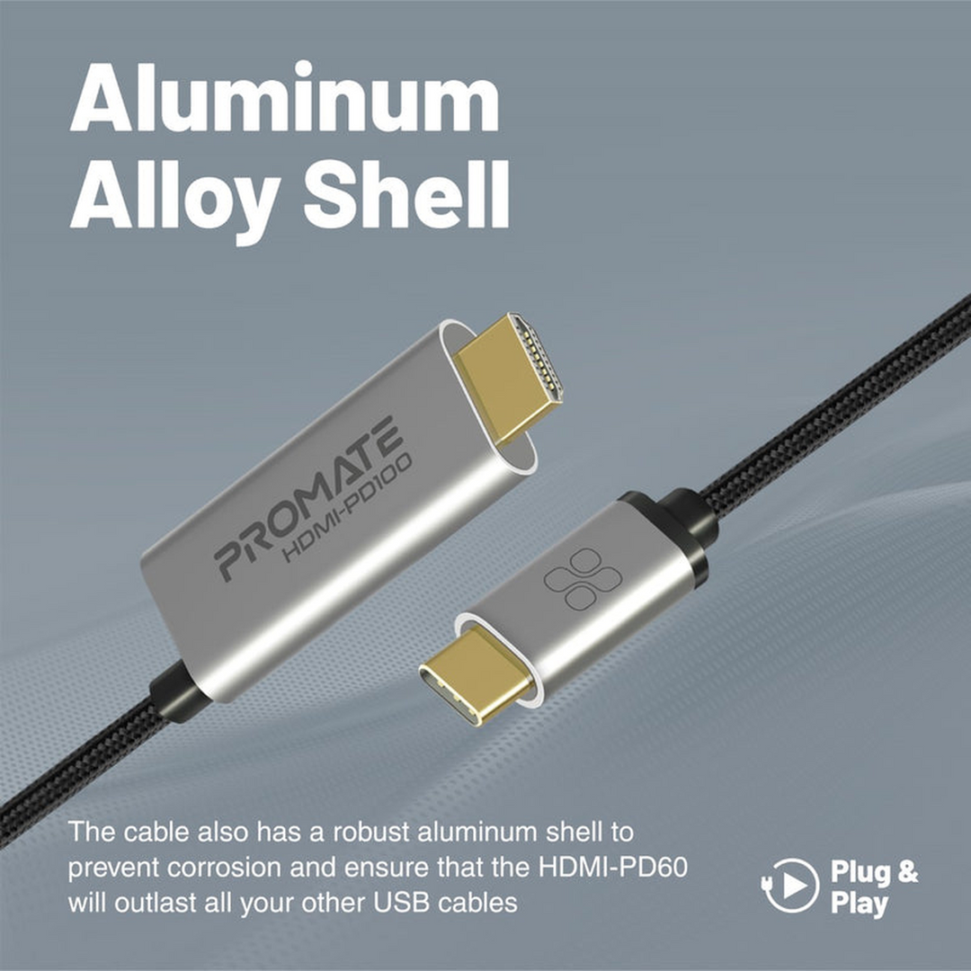 Promate HDMI-PD100 USB-C to HDMI Cable