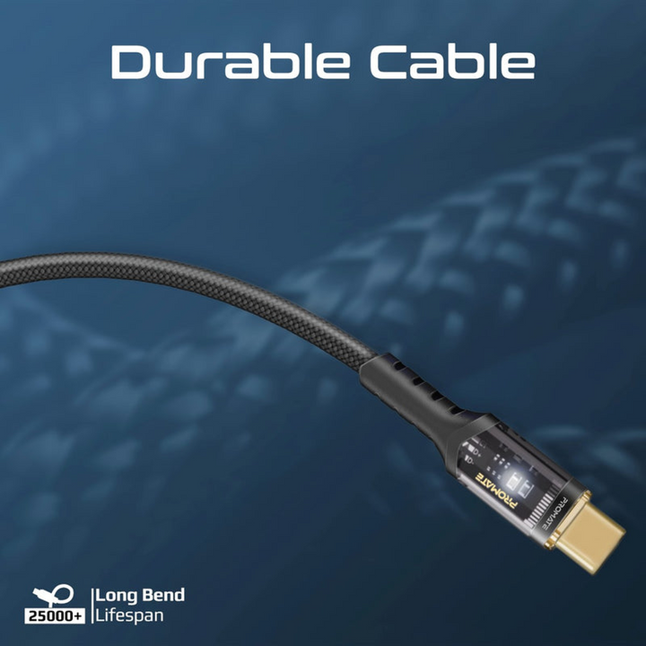 Promate LucidLine-CC120 USB-C Cable (Black)
