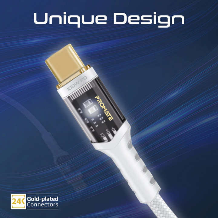Promate LucidLine-CC200 USB-C Cable (White)