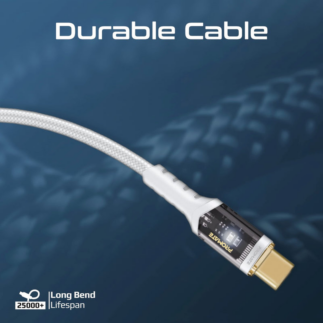 Promate LucidLine-CC200 USB-C Cable (White)
