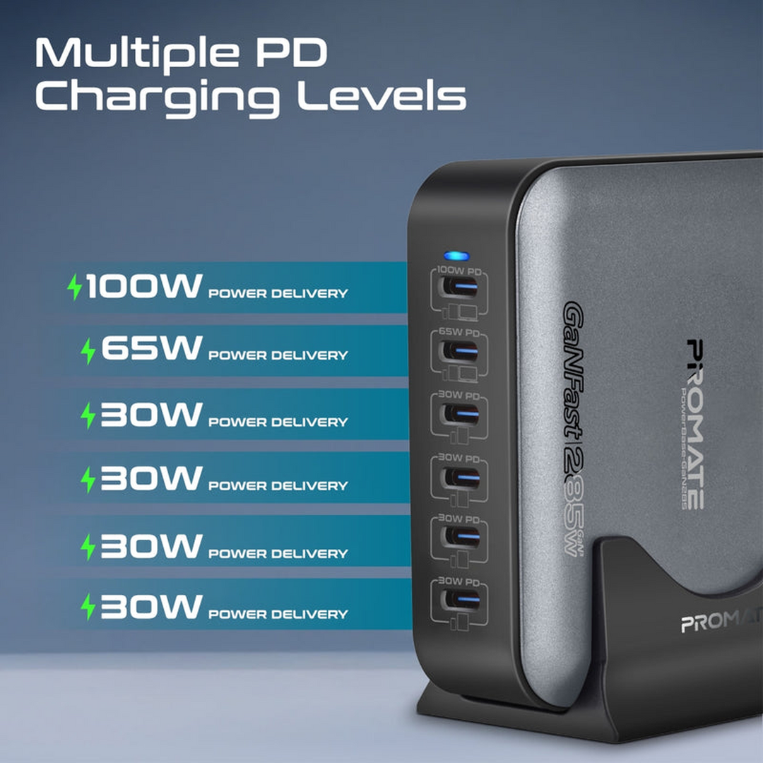 Promate PowerBase-GaN 285W Charging Station