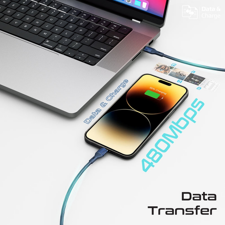 Promate Tough-Built USB-C to Lightning Cable 27W
