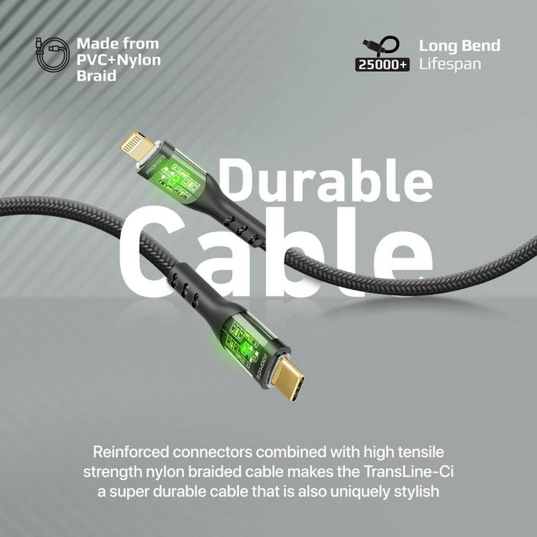 Promate TransLine-Ci USB-C to Lightning Cable (Black)