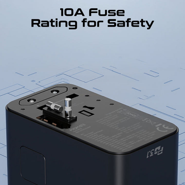 Promate TripMate-GaN 160W Travel Adapter