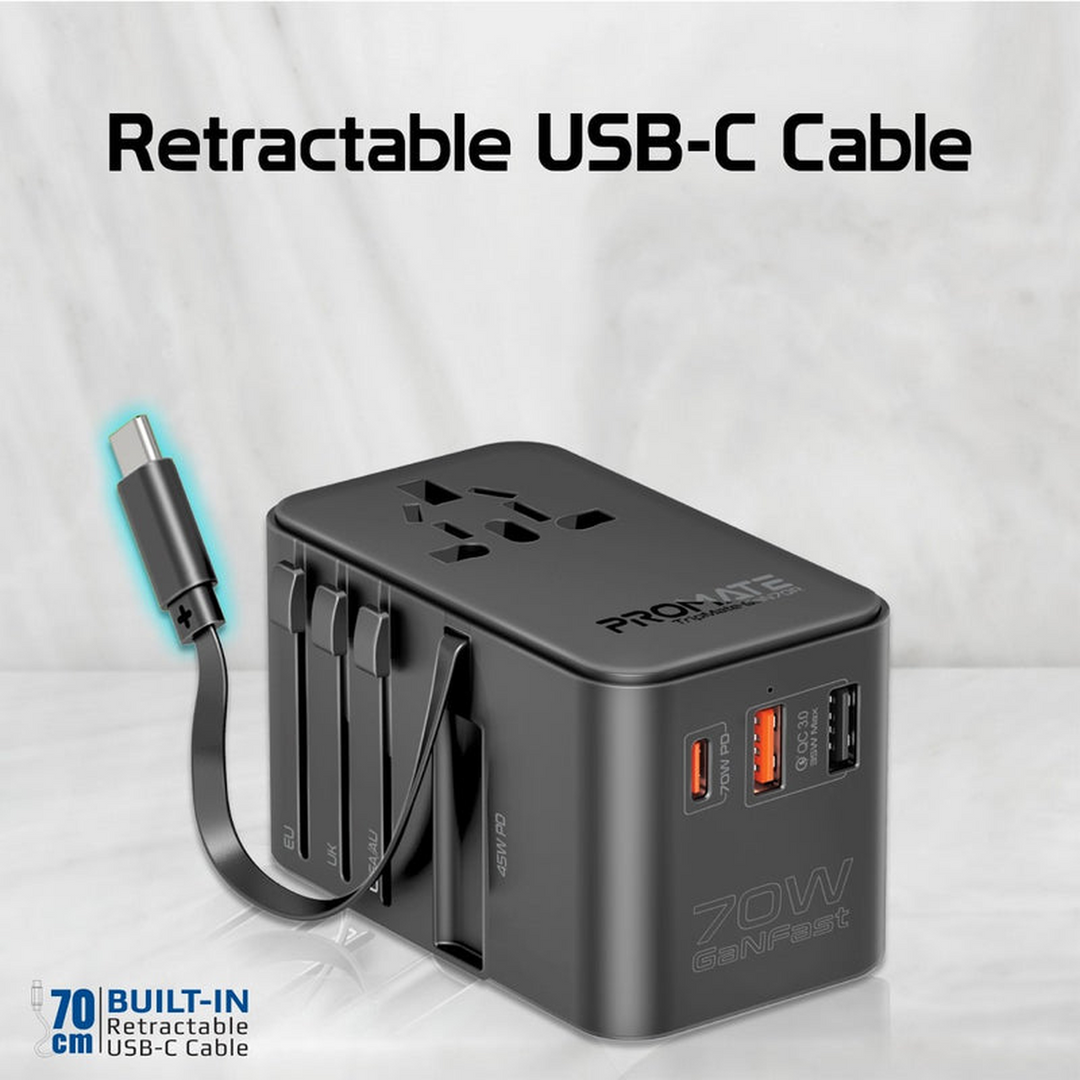 Promate TripMate-GaN 160W Travel Adapter