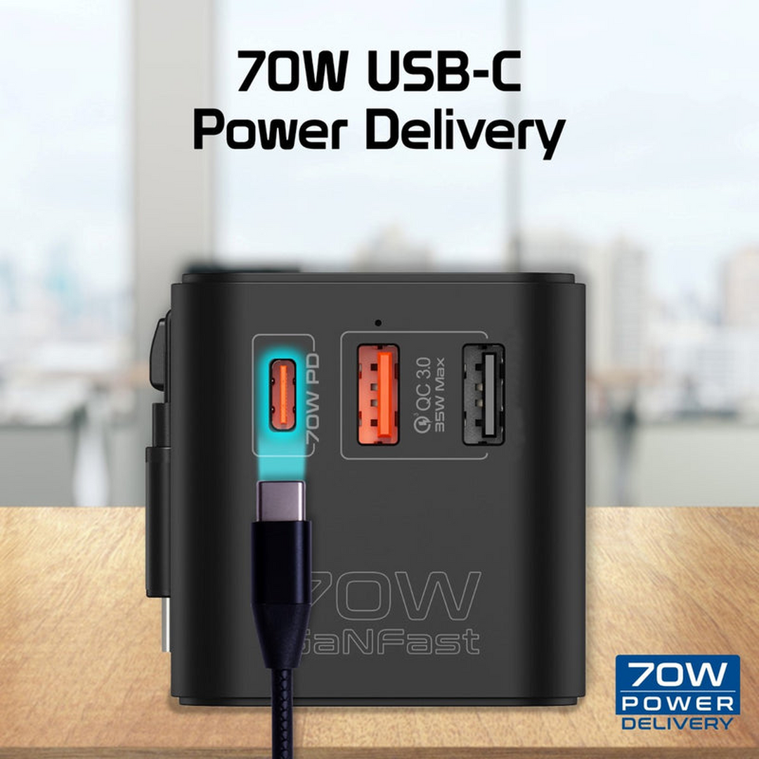 Promate TripMate-GaN 160W Travel Adapter
