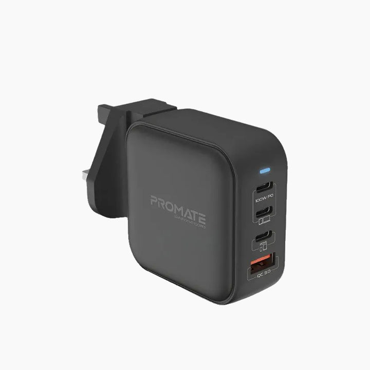 Promate GaNPort4 100W Charger (Black)