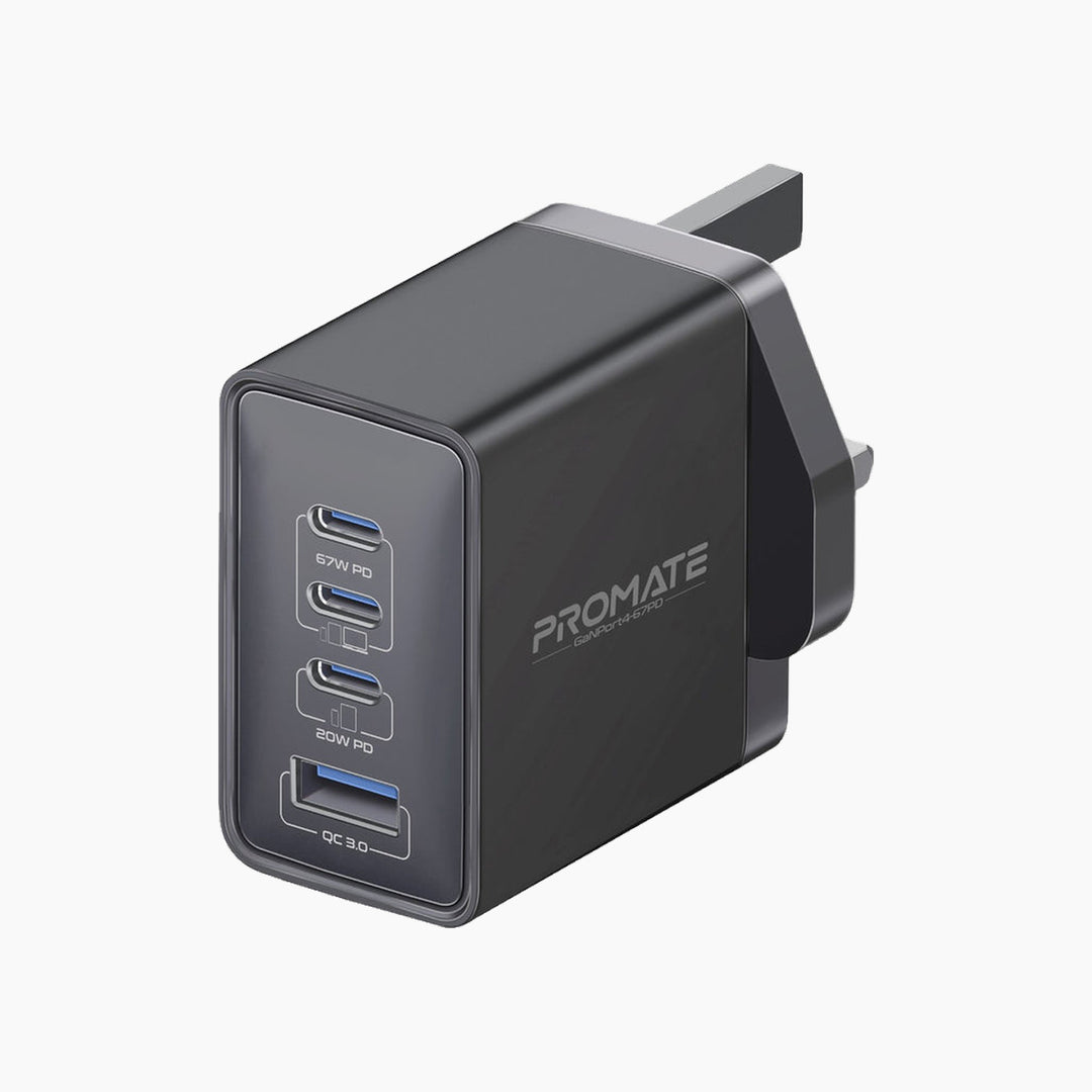 Promate GaNPort4 100W Charger (Black)