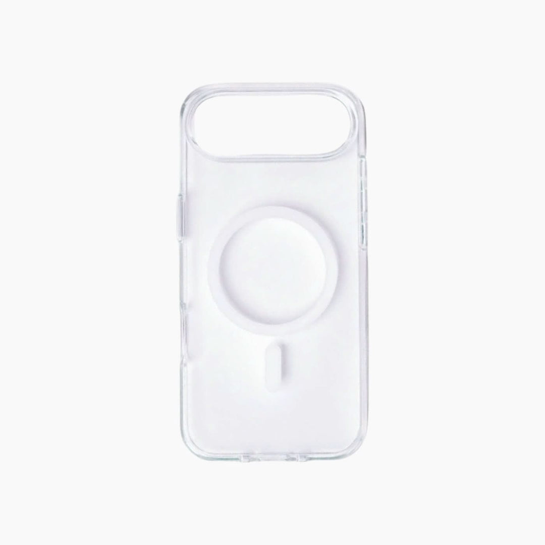 iPhone 17 series clear case with textured leather-like finish
