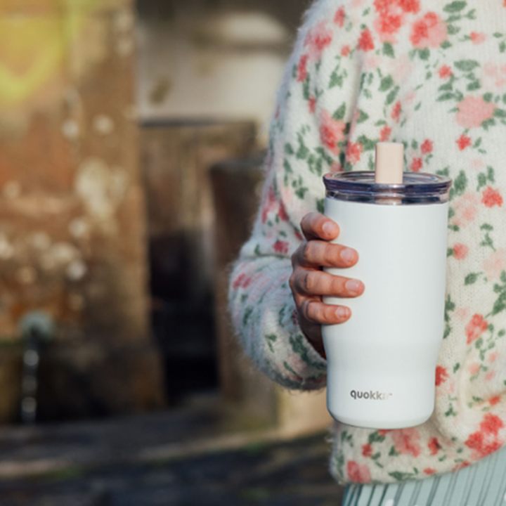 Quokka Thermal Ss Straw Tumbler Mist Ivory 720 ML