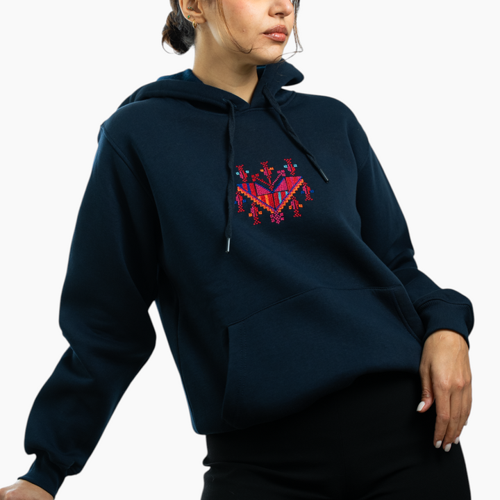Qiladet Ghazzeh Navy Hoodie (Gaza’s Necklace)