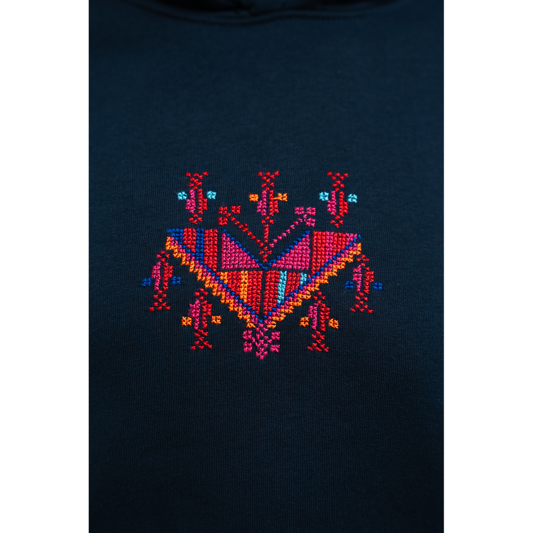 Qiladet Ghazzeh Navy Hoodie (Gaza’s Necklace)