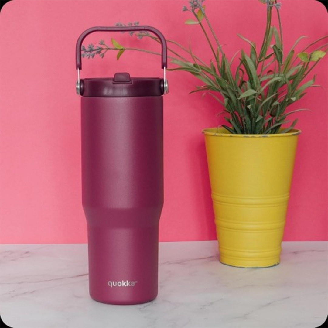 Quokka Dark Cool Insulated Stainless Steel Tumbler With Handle Core 860 ML