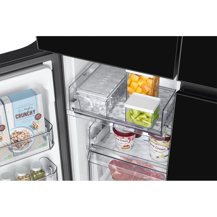 Samsung Bespoke T Style Black Glass French Door Refrigerator, 602L