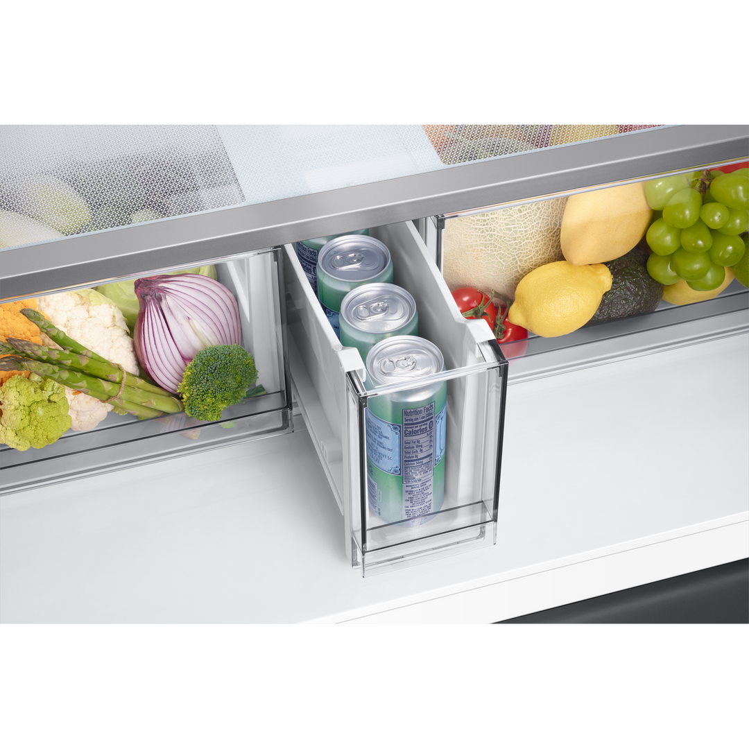 Samsung Bespoke T Style Black Glass French Door Refrigerator, 602L