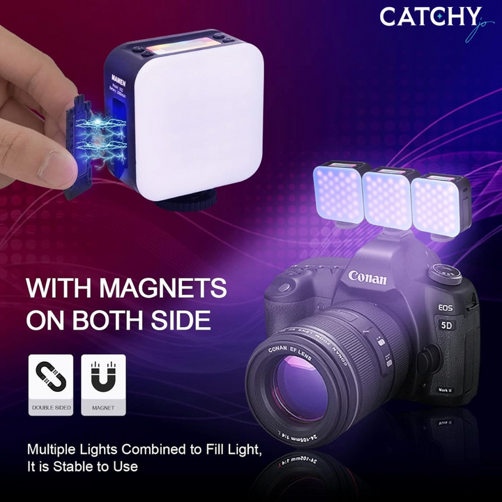 RGB AY-72 pocket video light with adjustable color temperature