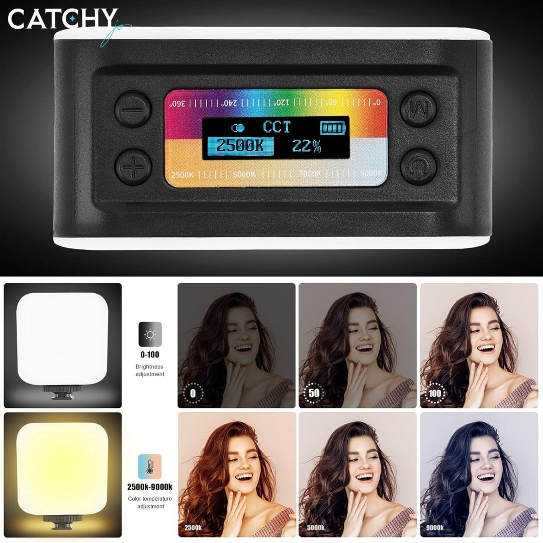 RGB AY-72 pocket video light with full RGB color modes