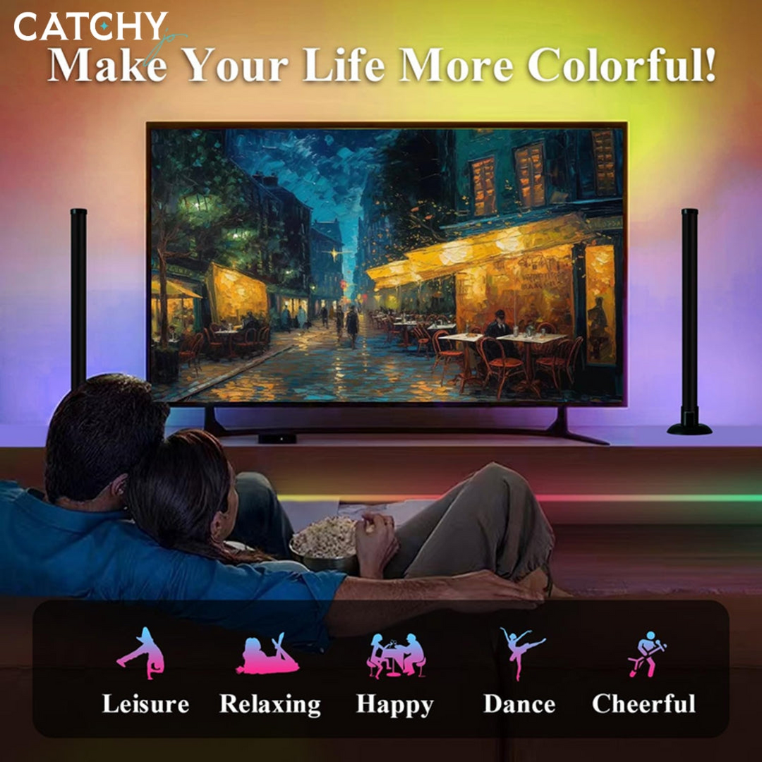 RGBIC ambient TV light bar with music sync and app control