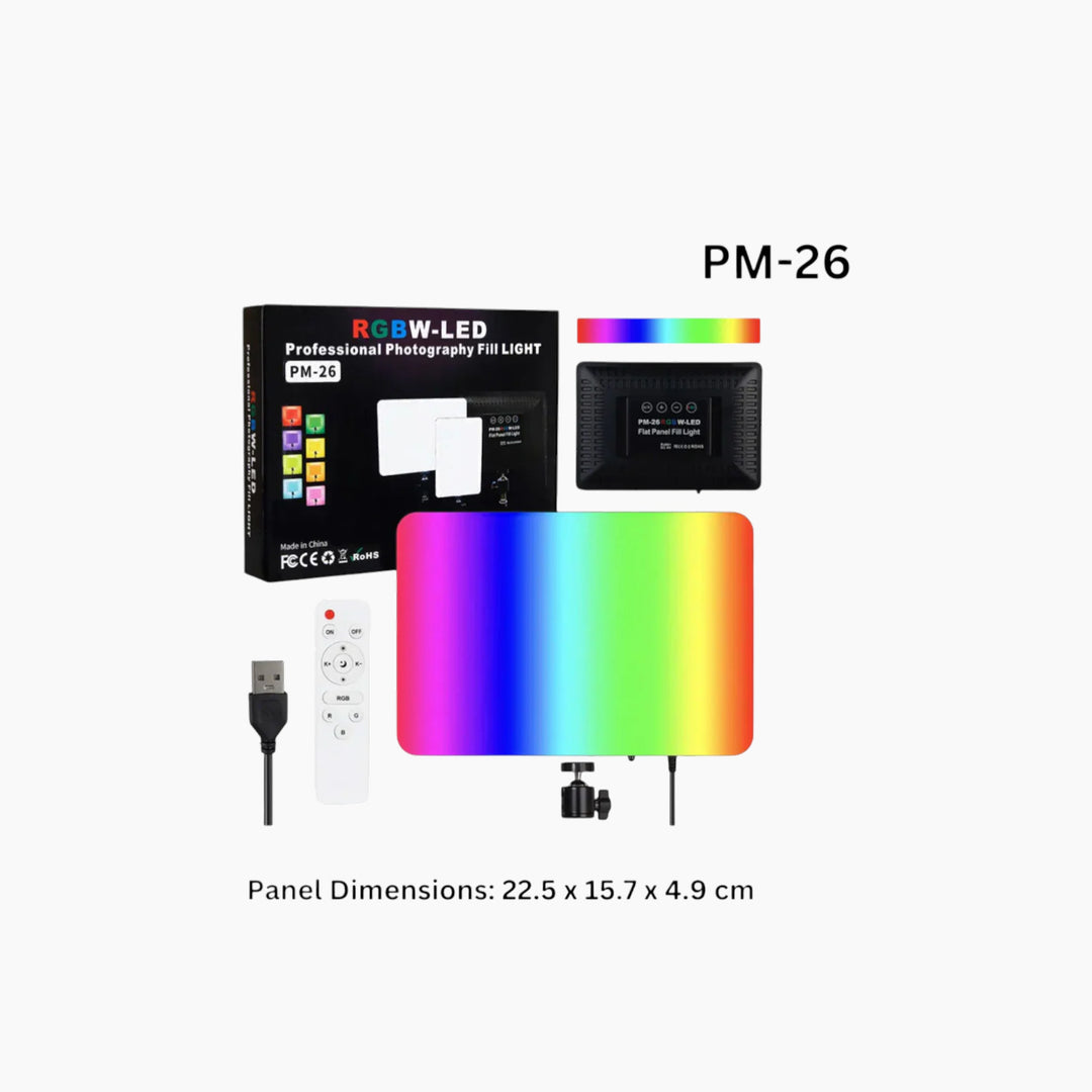 RGBW-LED PM-26 Professional Photography Fill Light With Remote Control