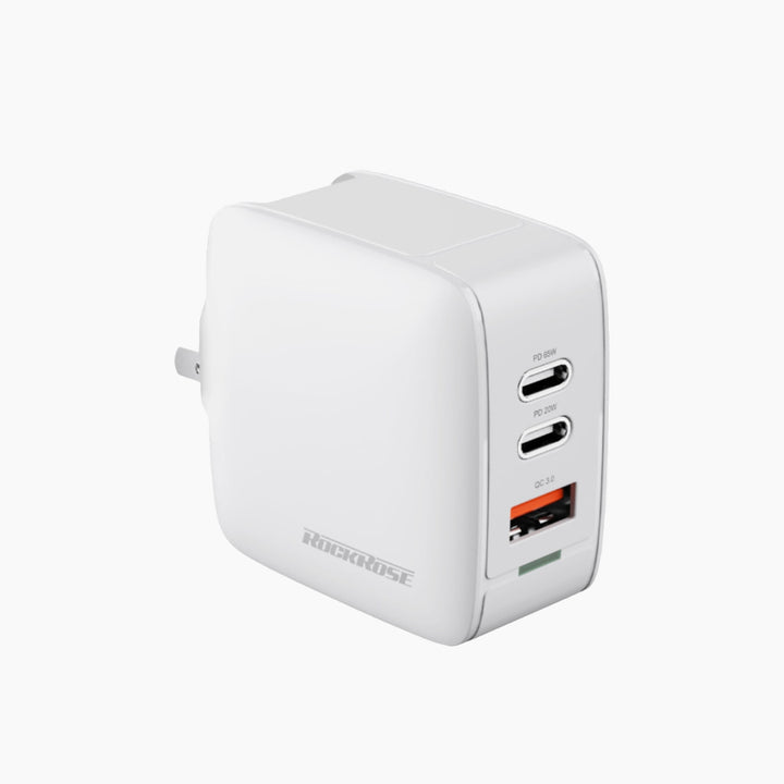 ROCKROSE Casa III G65 triple port travel charger adapter with GaN technology