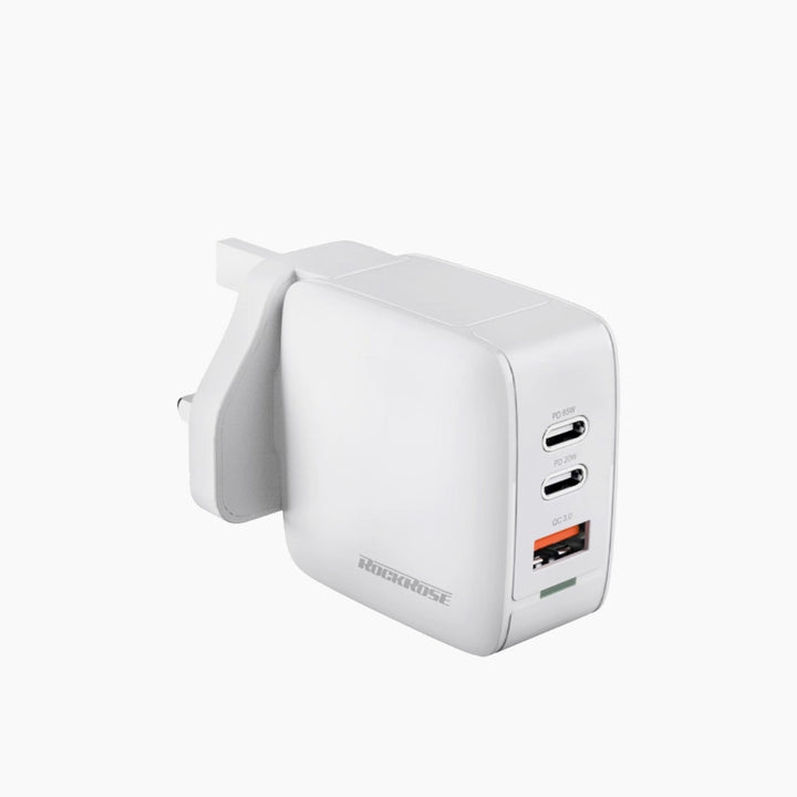ROCKROSE Casa III G65 triple port travel charger adapter with GaN technology