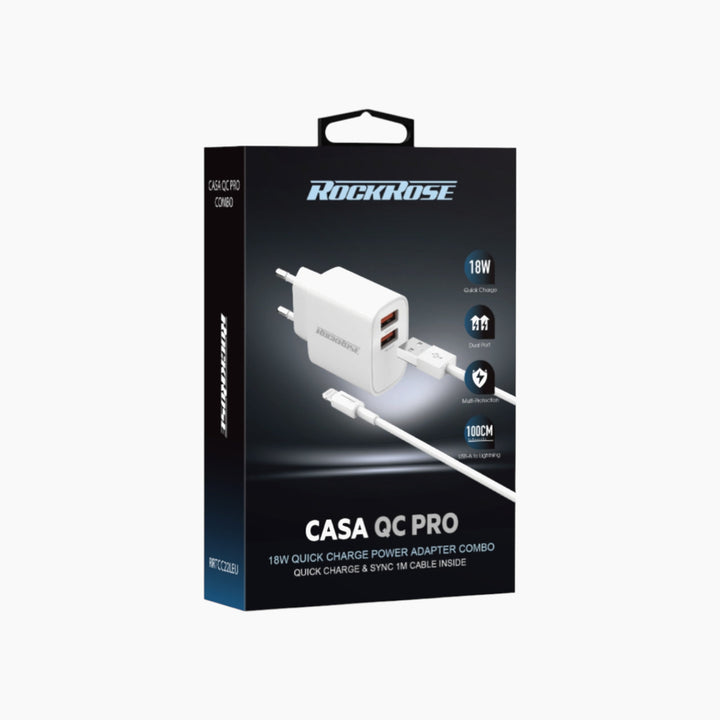 ROCKROSE Casa Pro dual port charger with 18W quick charge