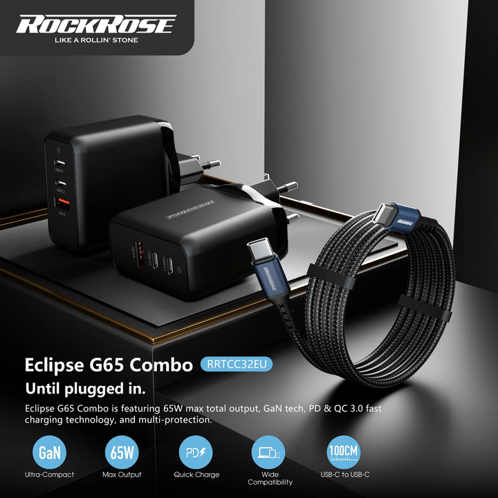 ROCKROSE Eclipse G65 combo adapter with 65W power output