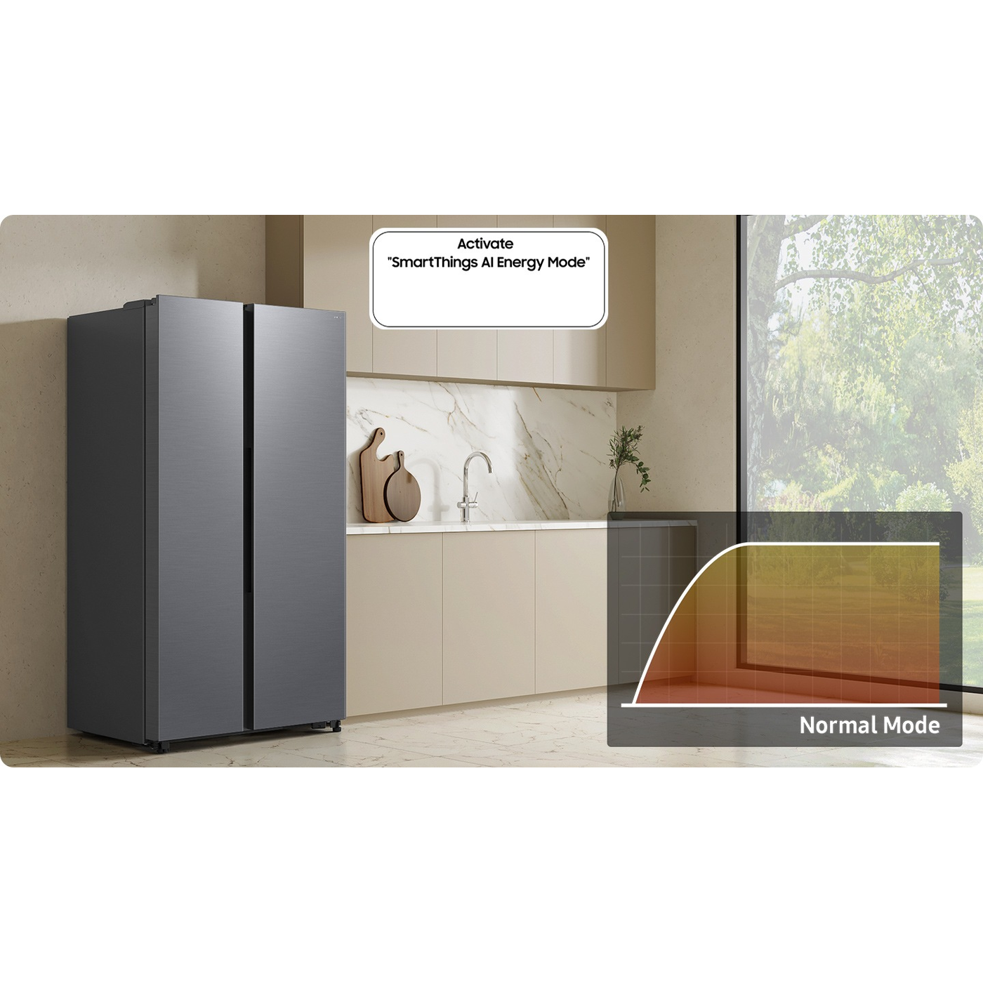 Samsung Bespoke AI Refrigerator SBS AI Energy mode Samsung Bespoke AI Refrigerator SBS AI Energy mode