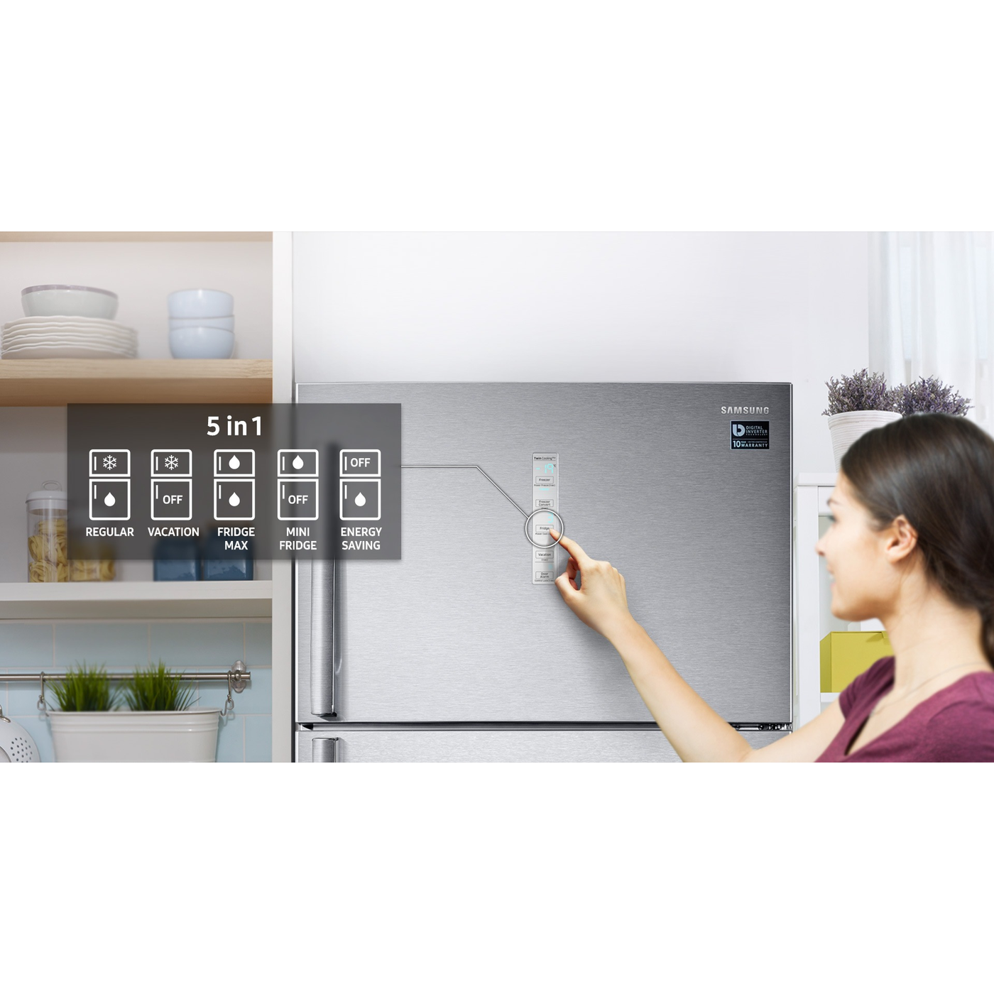 سامسونج فريزر علوي بتقنية Twin Cooling Plus™، سعة 580 لتر سامسونج فريزر علوي بتقنية Twin Cooling Plus™، سعة 580 لتر
