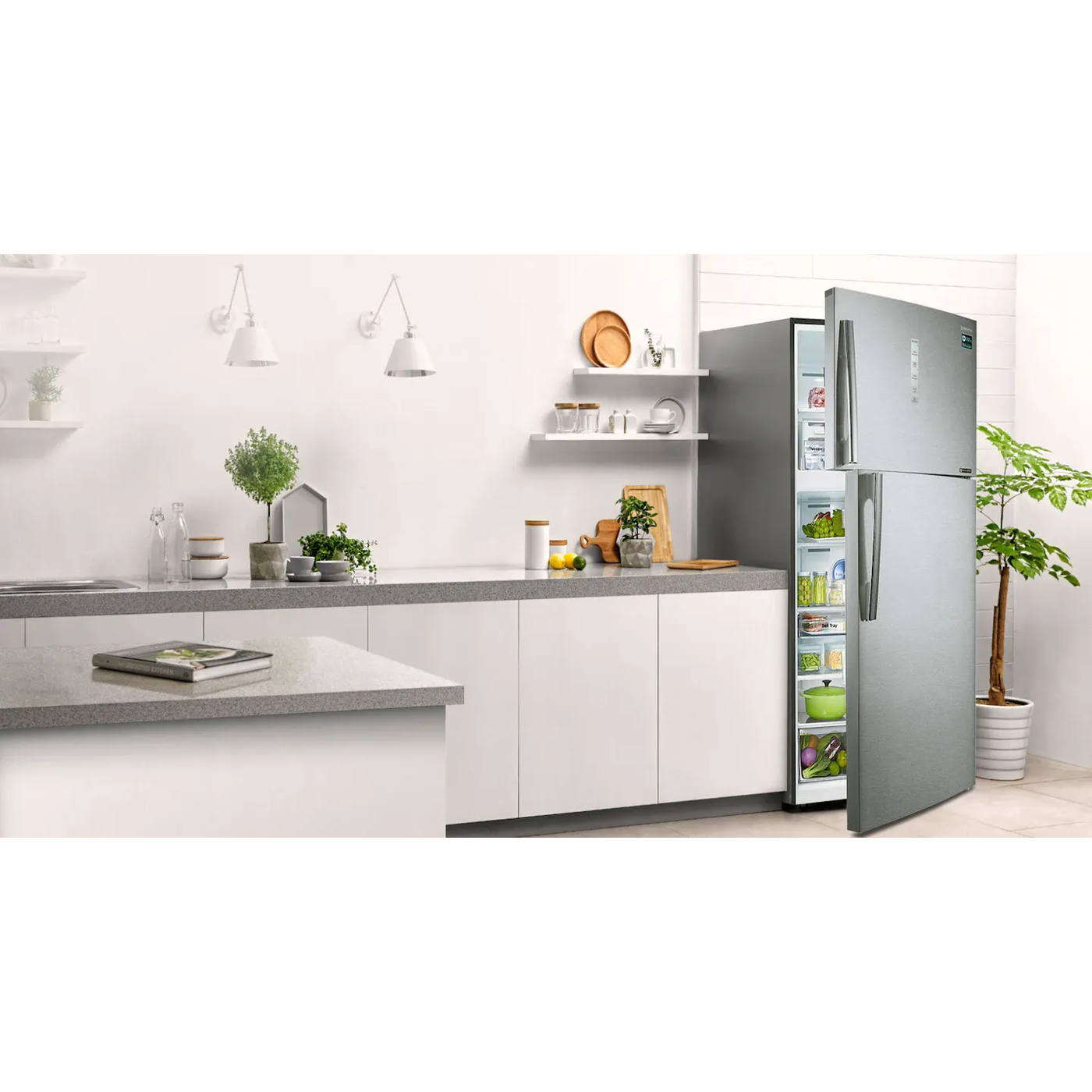 سامسونج فريزر علوي بتقنية Twin Cooling Plus™، سعة 580 لتر سامسونج فريزر علوي بتقنية Twin Cooling Plus™، سعة 580 لتر