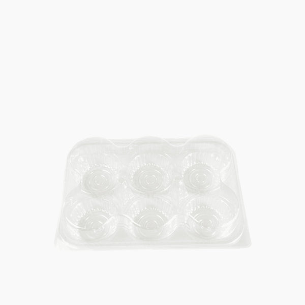 Rz Clear Round Muffin Plastic Containers 6 Pieces 6 Pcs