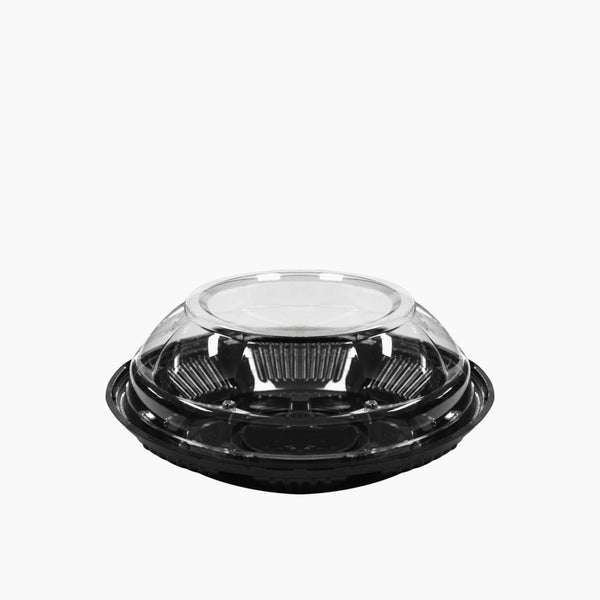 Plastic Containers Round Black 26 cm with Lid